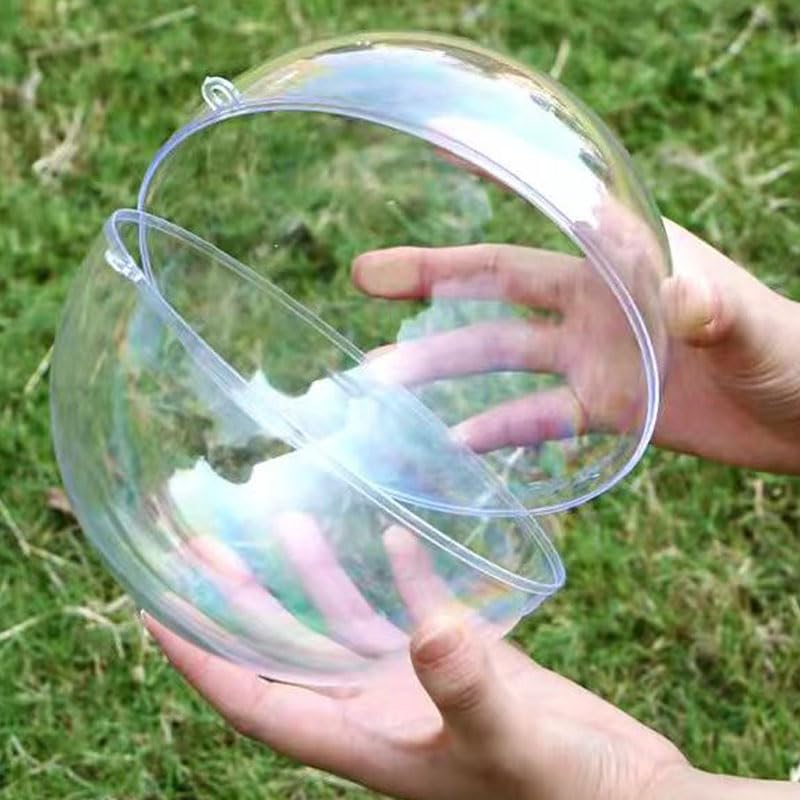 7Queen Extra Large Clear Ball Ornaments, 160mm/6.3inch=2PCS Giant Fillable Christmas Balls Shatterproof Ornament Baubles for DIY Crafts Christmas Wedding Party Decor - Image 1